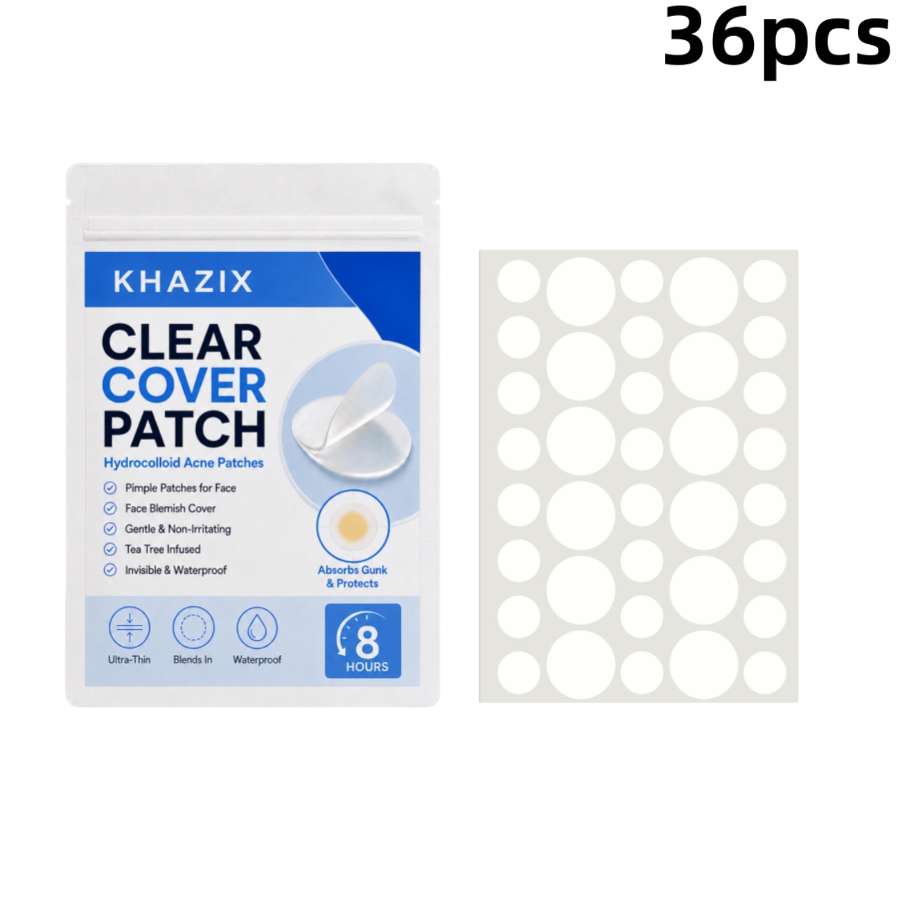 Hydrocolloid Pimple Patch - 36 шт. прозрачных гидроколлоидных пластырей от