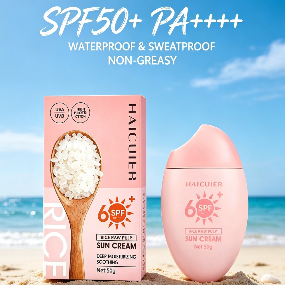 Spf 50 Waterproof Sunscreen - Солнцезащитный крем SPF50+ с рисовой пудрой,