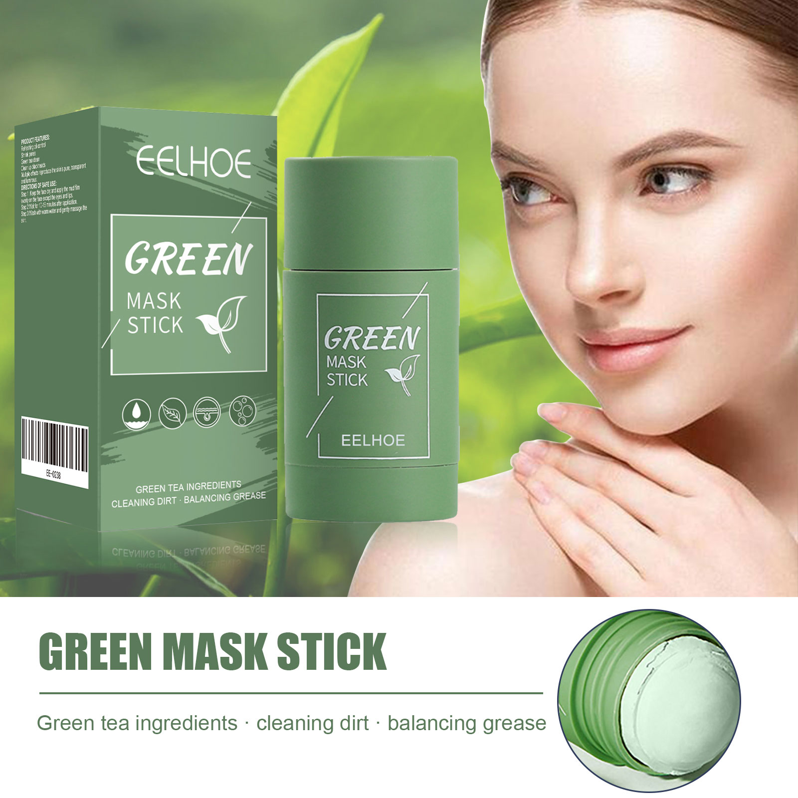 Твердая маска-стик с зеленым ч – обзор и цена Green Tea Cleansing Clay Mask