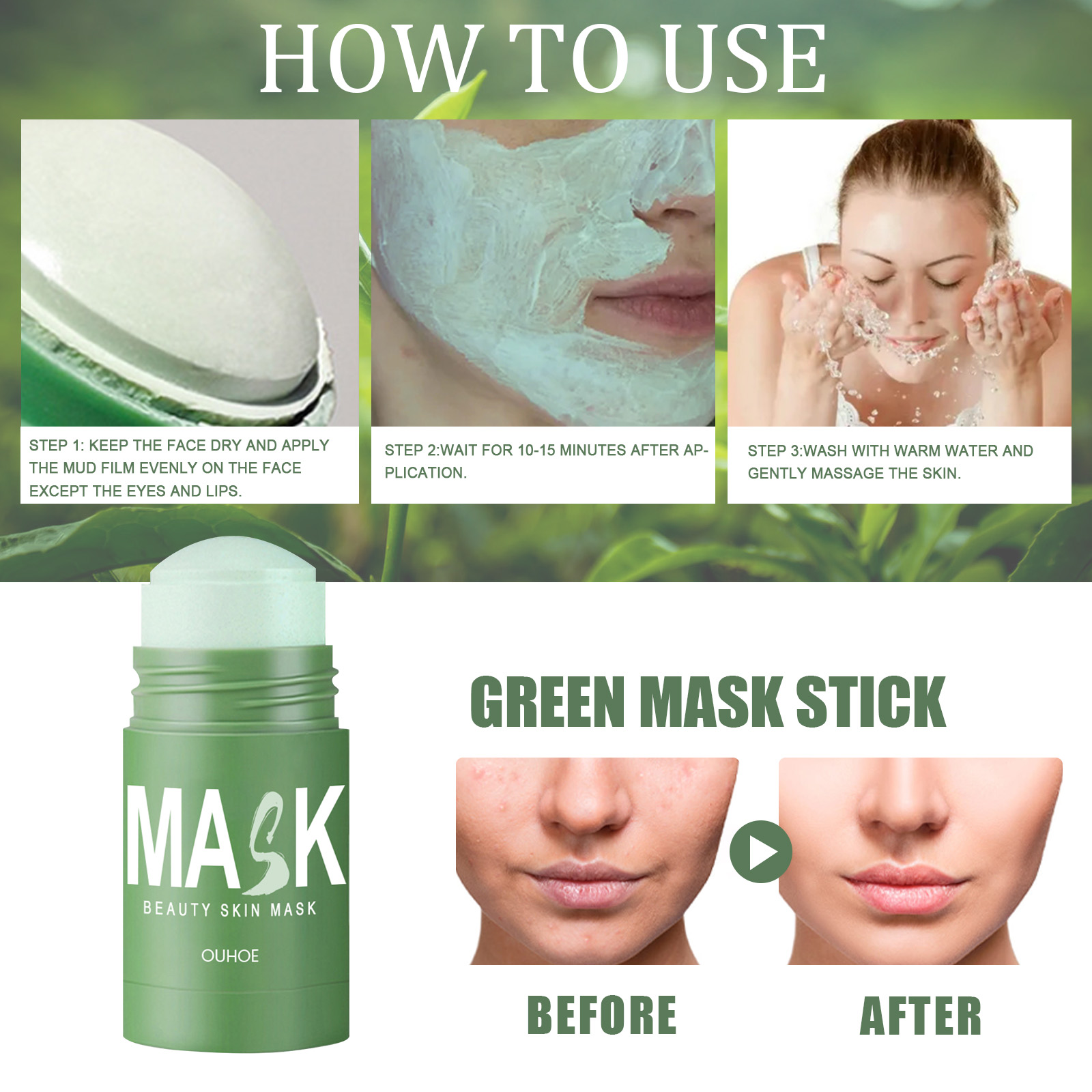 Твердая маска-стик с зеленым ч – обзор и цена Green Tea Cleansing Clay Mask